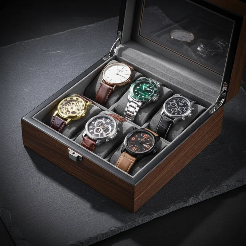Boite 8 Montres Bois - rangement montres, en bois | Boites Lefiguet