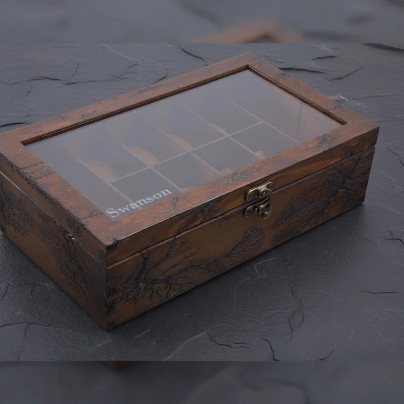 Boite à montre 8 slots - Brown Wood - rangement montres | Boites Lefiguet