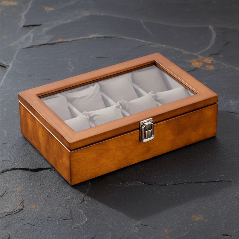 Boite a Montre Bois 8 Slots - rangement montres, en bois | Boites Lefiguet