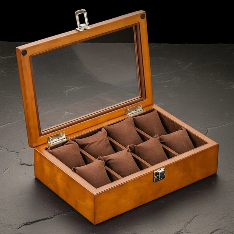 Boite a Montre Bois 8 Slots - rangement montres, en bois | Boites Lefiguet