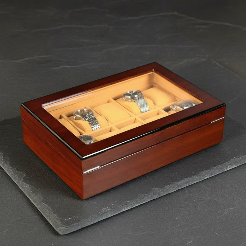 Boite a Montre en Bois de Rangement 10 Slots - rangement montres, en bois | Boites Lefiguet