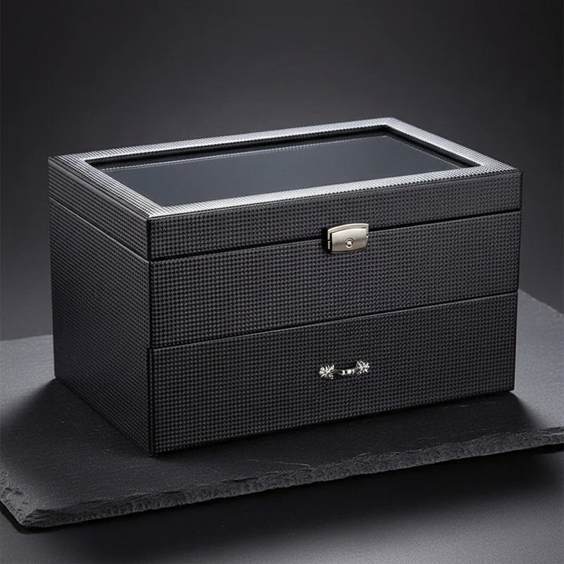 Boite a montre en fibres de carbone 20 Slots - rangement montres | Boites Lefiguet