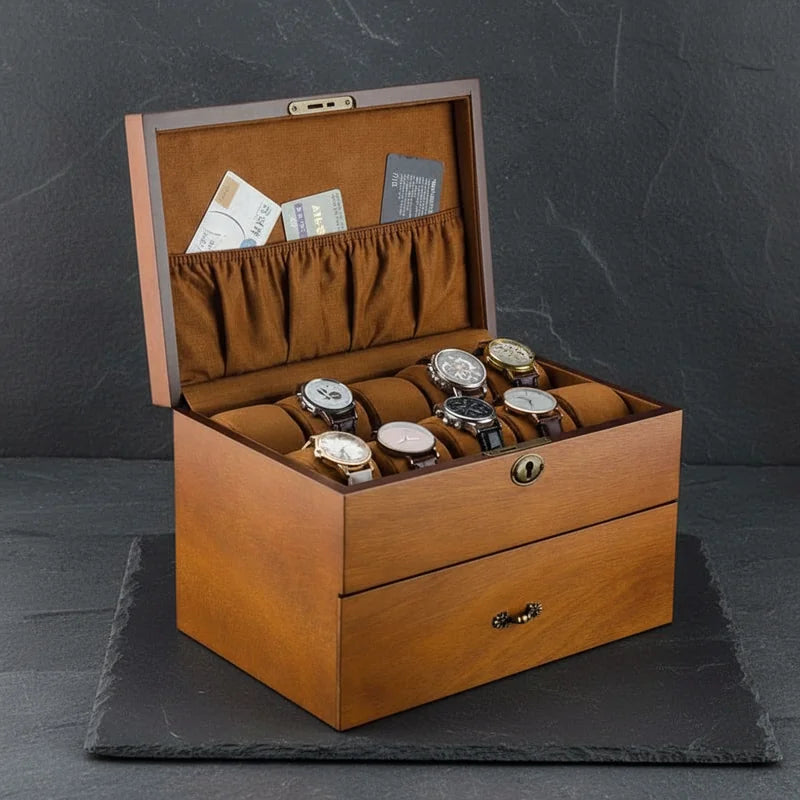 Boite a montre en frêne avec poche 20 Slots - rangement montres | Boites Lefiguet