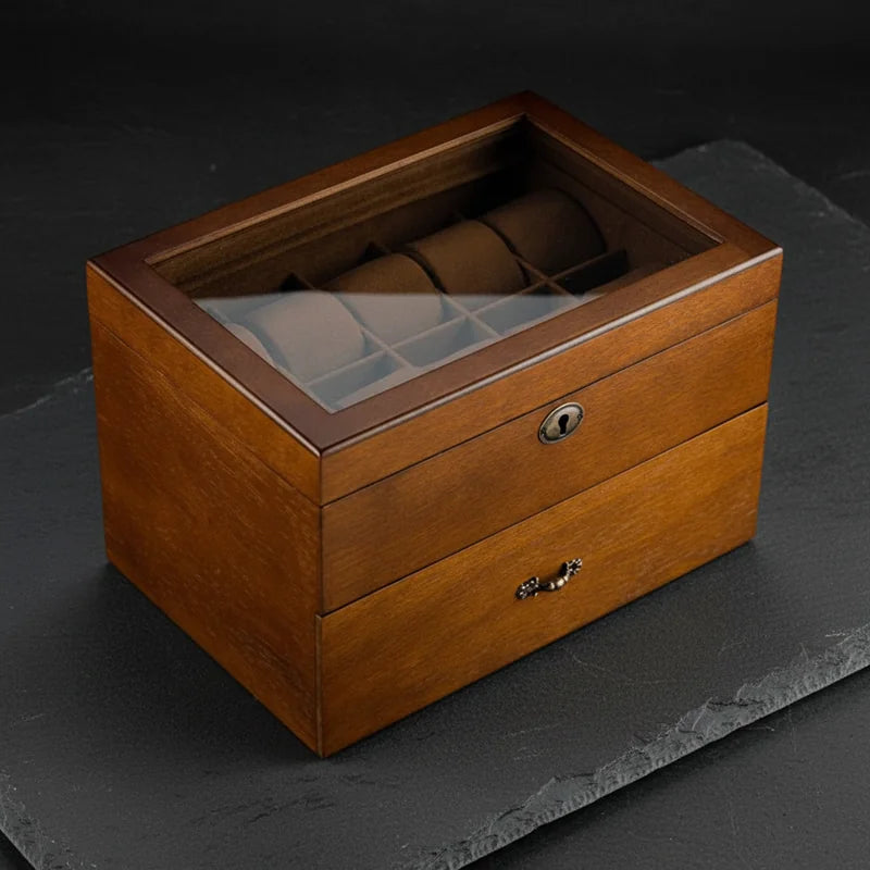 Boite a montre en frêne vintage 20 Slots - rangement montres | Boites Lefiguet