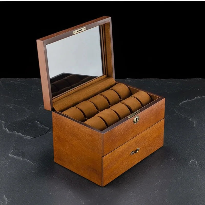 Boite a montre en frêne vintage 20 Slots - rangement montres | Boites Lefiguet