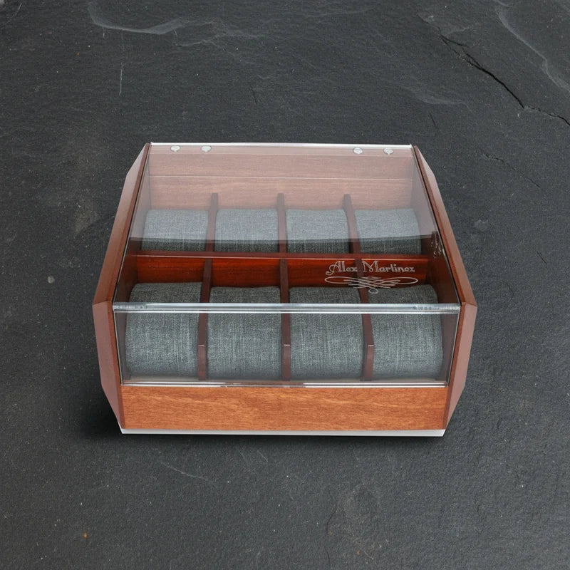 Boite à montre Luxueuse Gravée 8 slots - rangement montres | Boites Lefiguet