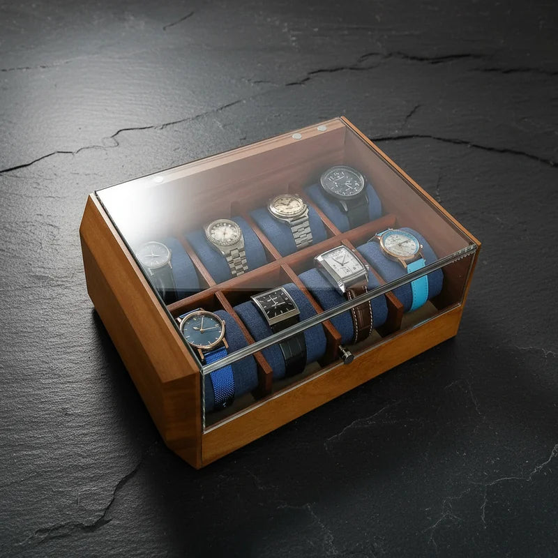Boite à montre Luxueuse Gravée 8 slots - rangement montres | Boites Lefiguet