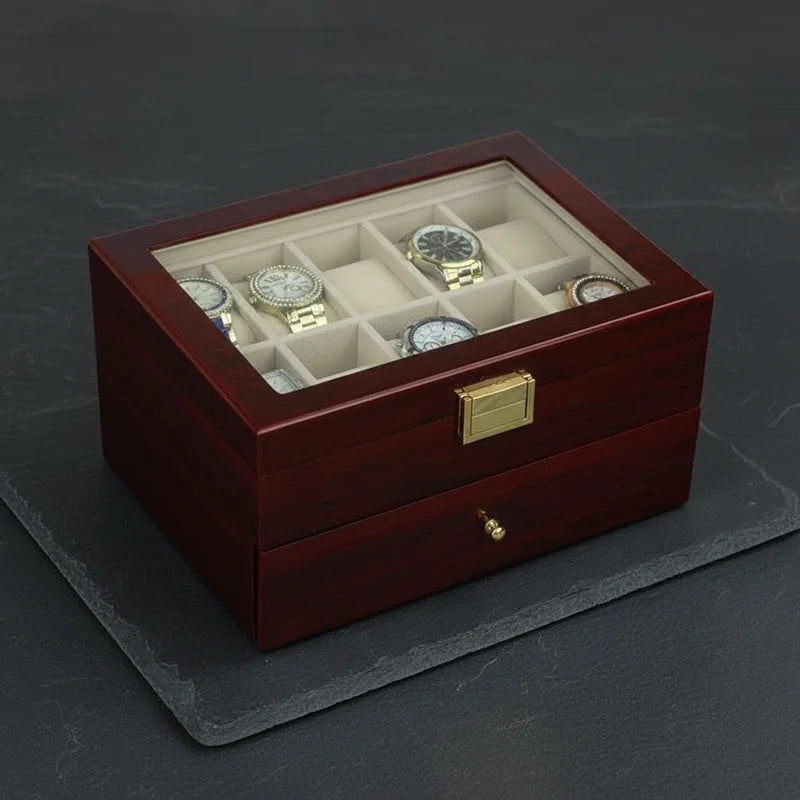 Boite a montre rangement en bois 20 Slots - rangement montres, en bois | Boites Lefiguet