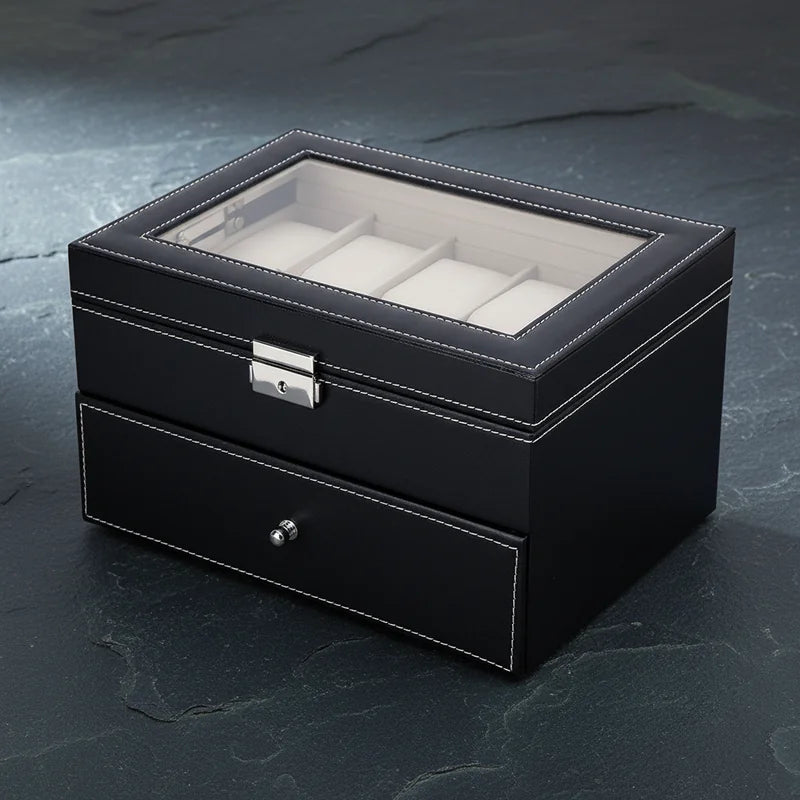 Boite a montre rangement en cuir 20 Slots - rangement montres, en cuir | Boites Lefiguet