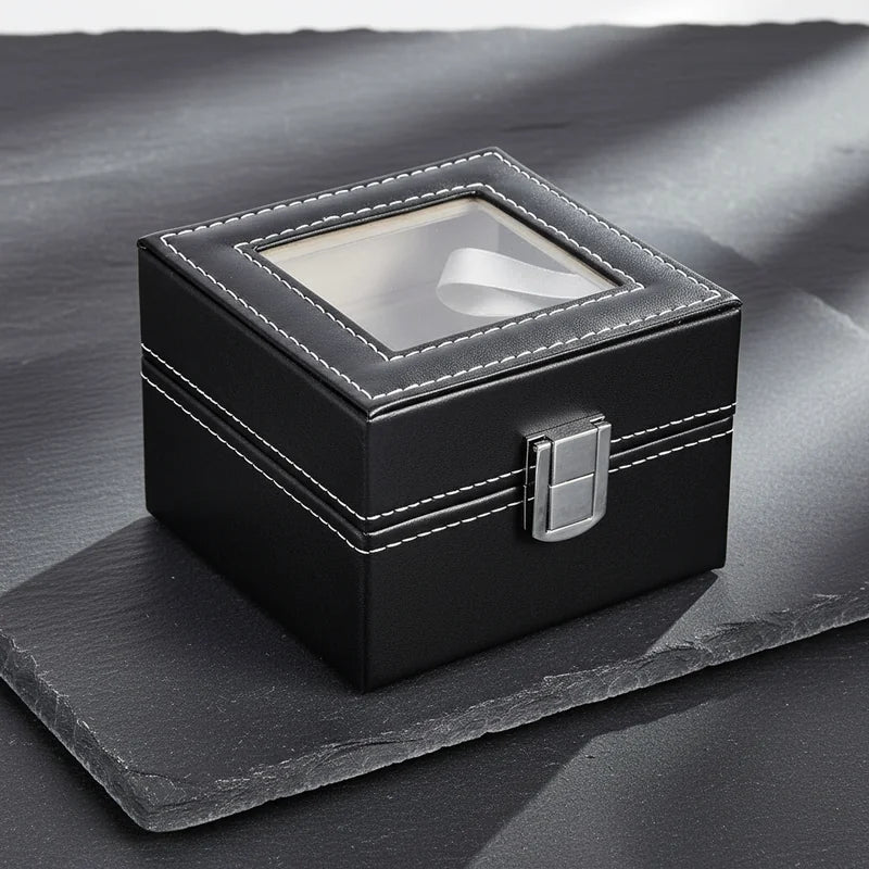 Boite a montre simili cuir 2 slots - rangement montres, en cuir | Boites Lefiguet