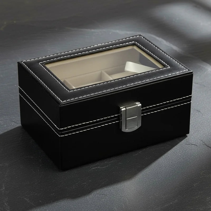 Boite a montre simili cuir 3 Slots - rangement montres, en cuir | Boites Lefiguet