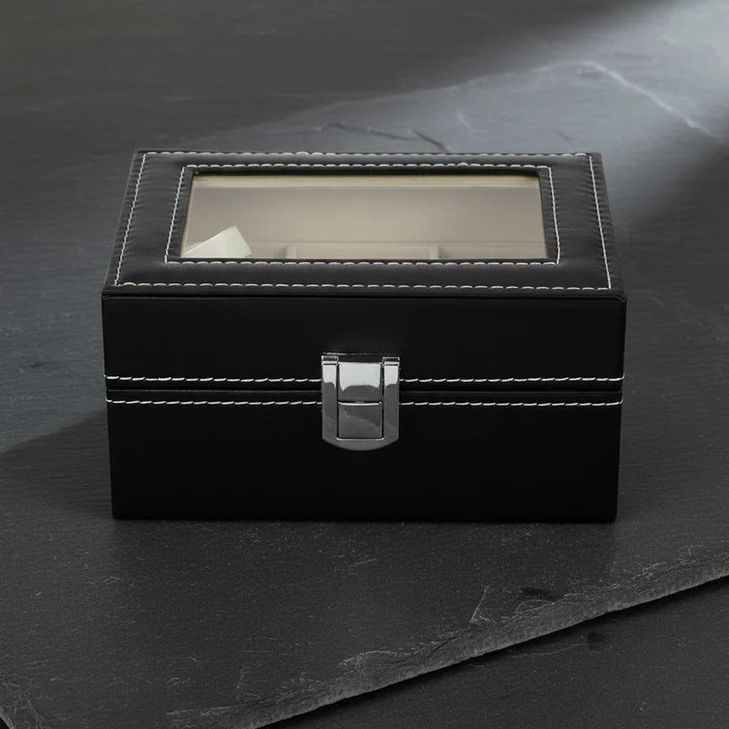 Boite a montre simili cuir 3 Slots - rangement montres, en cuir | Boites Lefiguet
