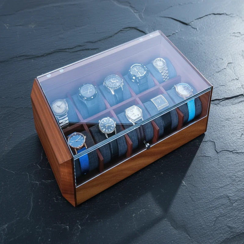 Boite à montre Vintage Gravée 10 slots - Héritage - rangement montres | Boites Lefiguet