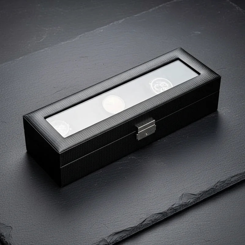 Boite Black Carbon Élégance 6 slots | Boites Lefiguet