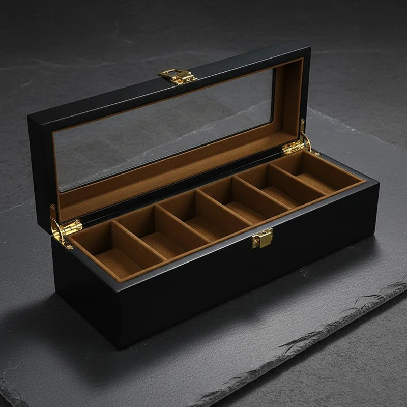 Boite de rangement 6 emplacements pour montres - rangement montres | Boites Lefiguet