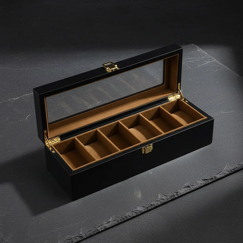 Boite de rangement 6 emplacements pour montres - rangement montres | Boites Lefiguet