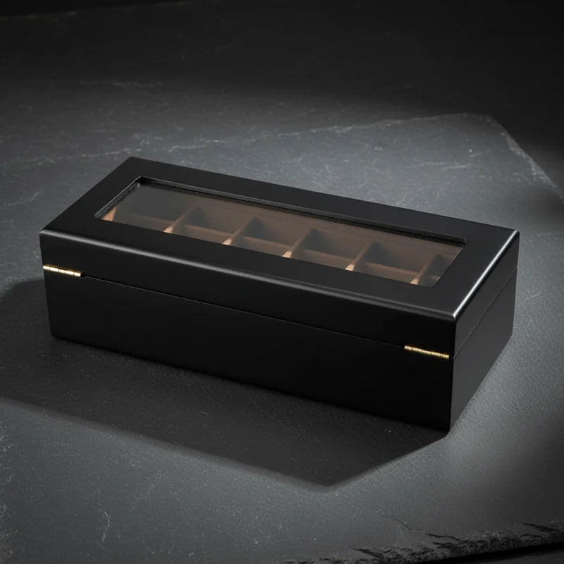 Boite de rangement 6 emplacements pour montres - rangement montres | Boites Lefiguet