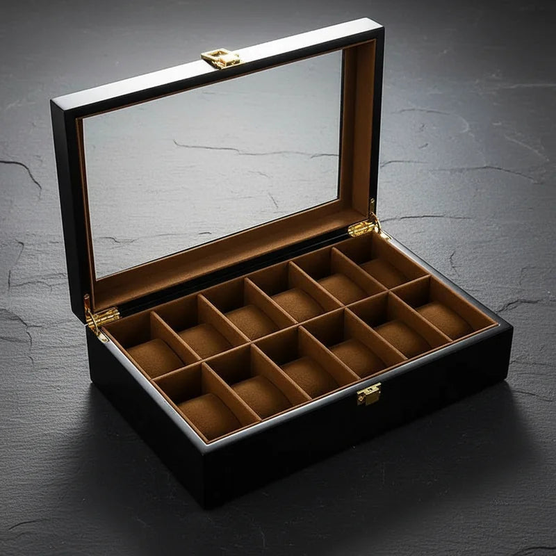 Boite de rangement pour montres 12 Slots - rangement montres | Boites Lefiguet