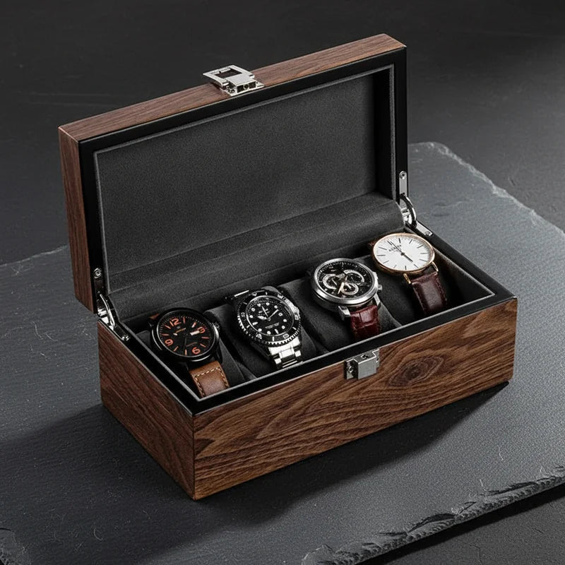 Boite Stockage Montre Bois 4 Montres - rangement montres, en bois | Boites Lefiguet