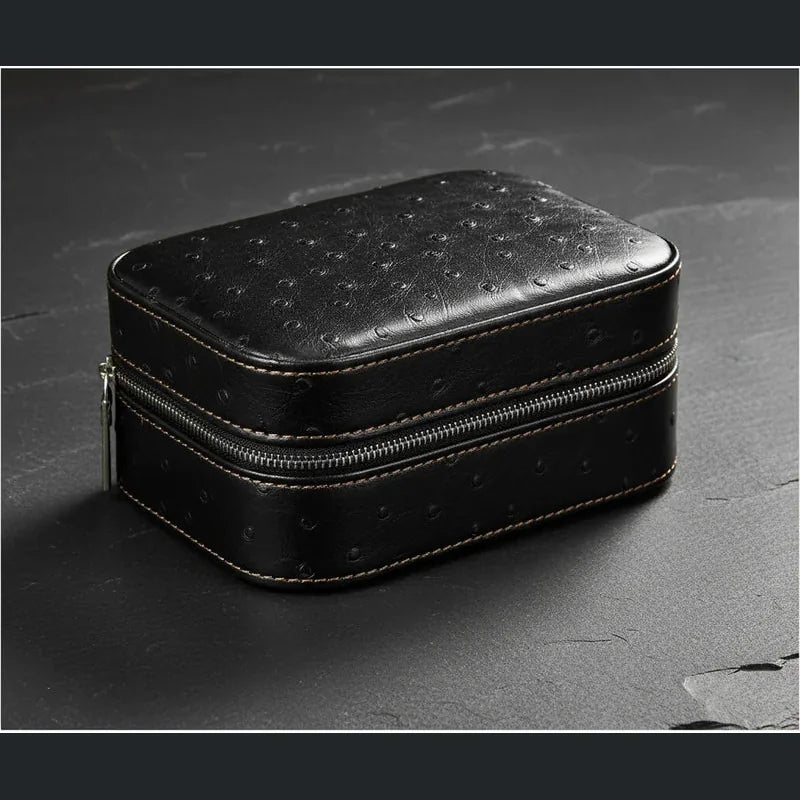 Boitier en cuir motif Autruche 2 Slots - en cuir | Boites Lefiguet