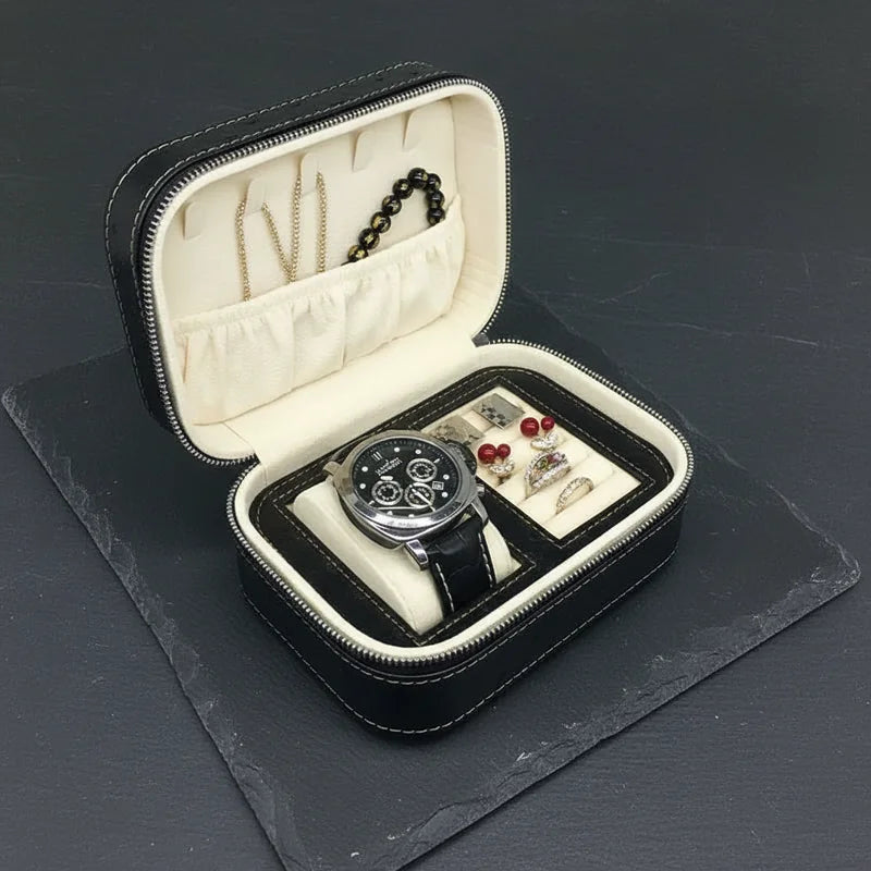 Boitier en cuir motif Autruche 2 Slots - en cuir | Boites Lefiguet