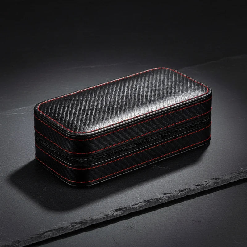 Boitier montre carbone 2 slots - rangement montres | Boites Lefiguet