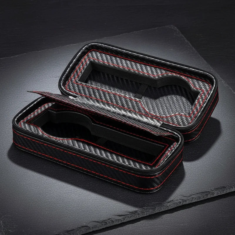 Boitier montre carbone 2 slots - rangement montres | Boites Lefiguet