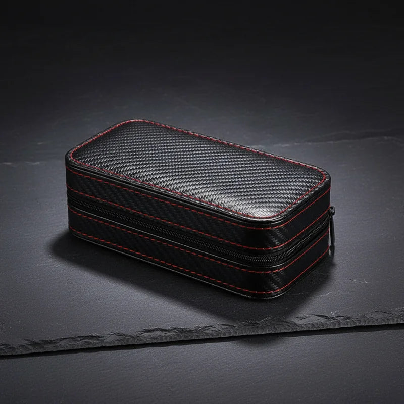 Boitier montre carbone 2 slots - rangement montres | Boites Lefiguet