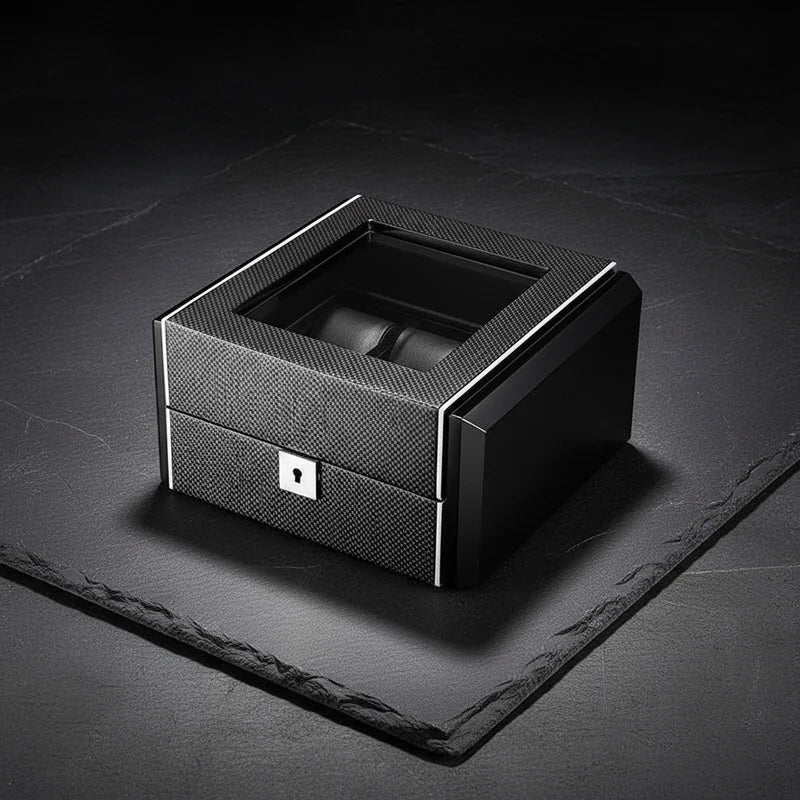 Coffret Boite a montre carbone 6 Slots - rangement montres | Boites Lefiguet