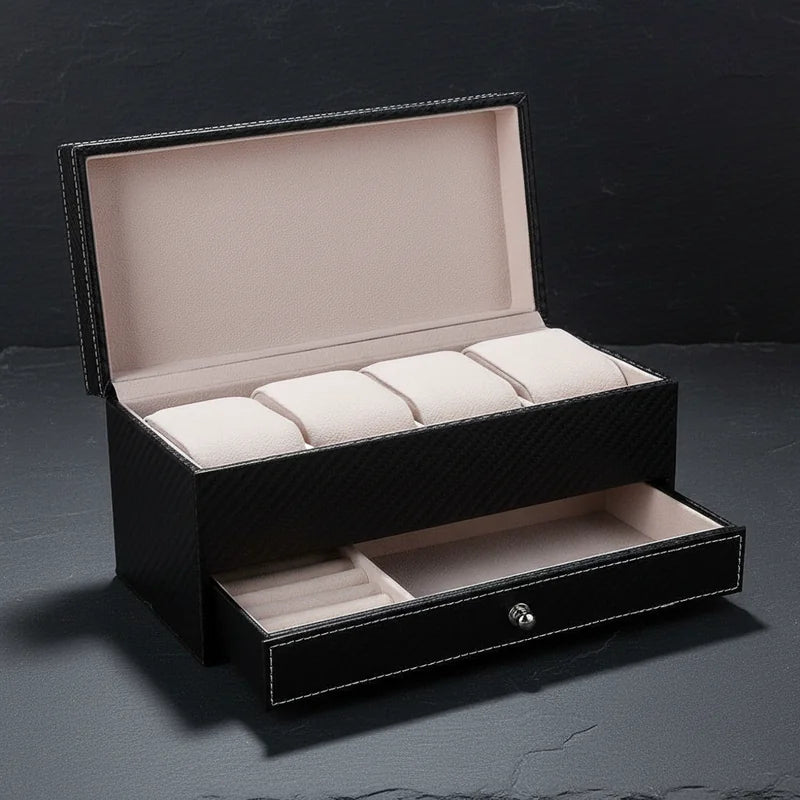 Coffret montre en cuir blanc - rangement montres, en cuir | Boites Lefiguet