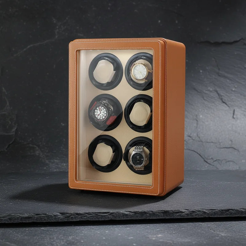 Coffret Remontoir à montre en Cuir - rangement montres, en cuir | Boites Lefiguet