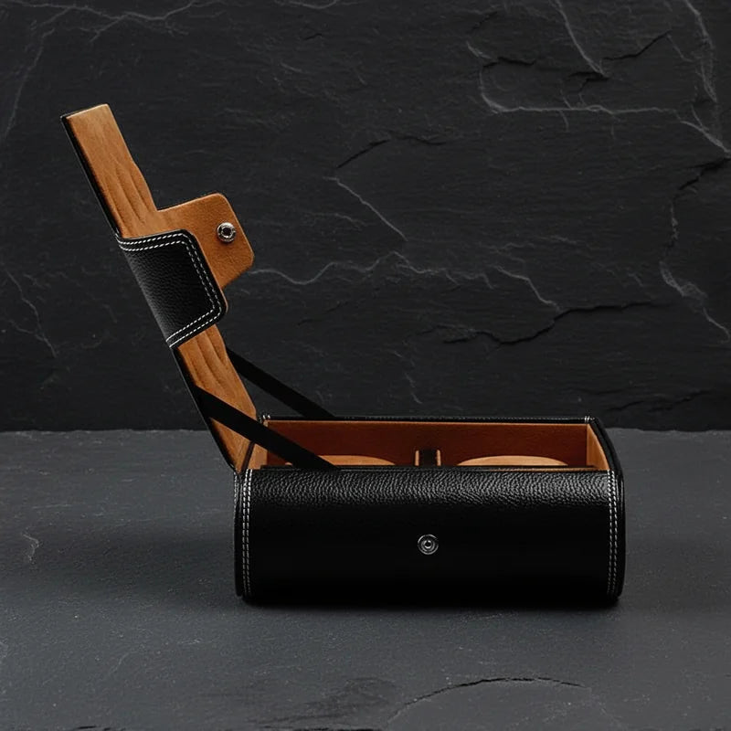 Etui de voyage en cuir véritable pour montre 6 slots - rangement montres, en cuir, de voyage | Boites Lefiguet