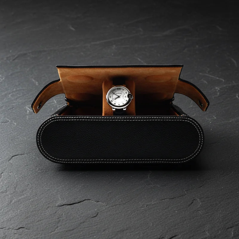Etui de voyage en cuir véritable pour montre 6 slots - rangement montres, en cuir, de voyage | Boites Lefiguet