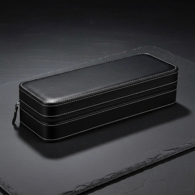 Housse montre cuir portable 6 slots - rangement montres, en cuir | Boites Lefiguet