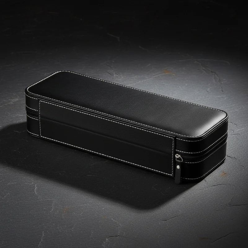 Housse montre cuir portable 6 slots - rangement montres, en cuir | Boites Lefiguet