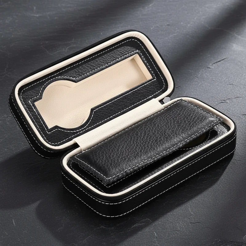 Housse montre en cuir 2 slots - rangement montres, en cuir | Boites Lefiguet