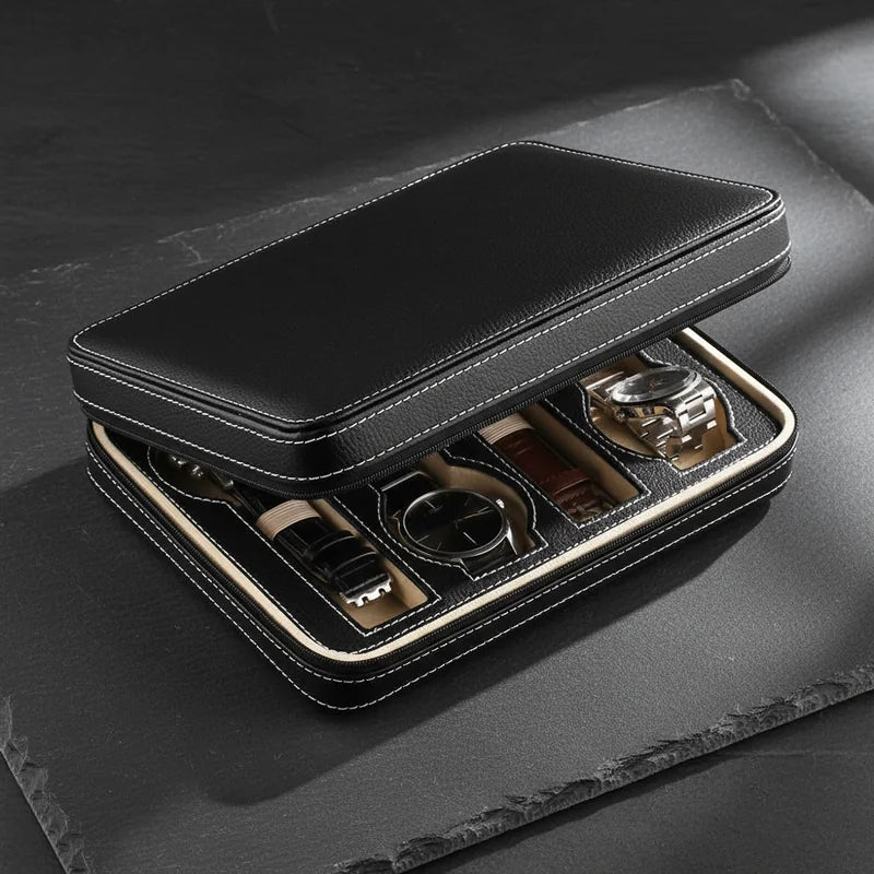 Housse montre en cuir 8 slots - rangement montres, en cuir | Boites Lefiguet