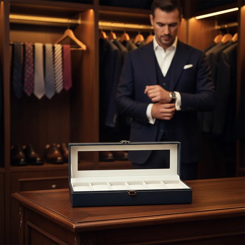 Boite a montre simili cuir 6 Slots - lifestyle luxe | Boites Lefiguet