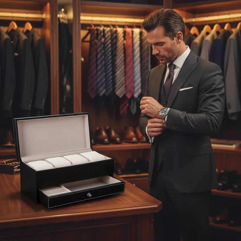 Coffret montre en cuir blanc - lifestyle luxe | Boites Lefiguet