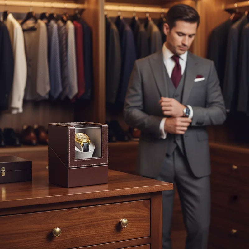 Remontoir montre auto en cuir 1 Slots - lifestyle luxe | Boites Lefiguet