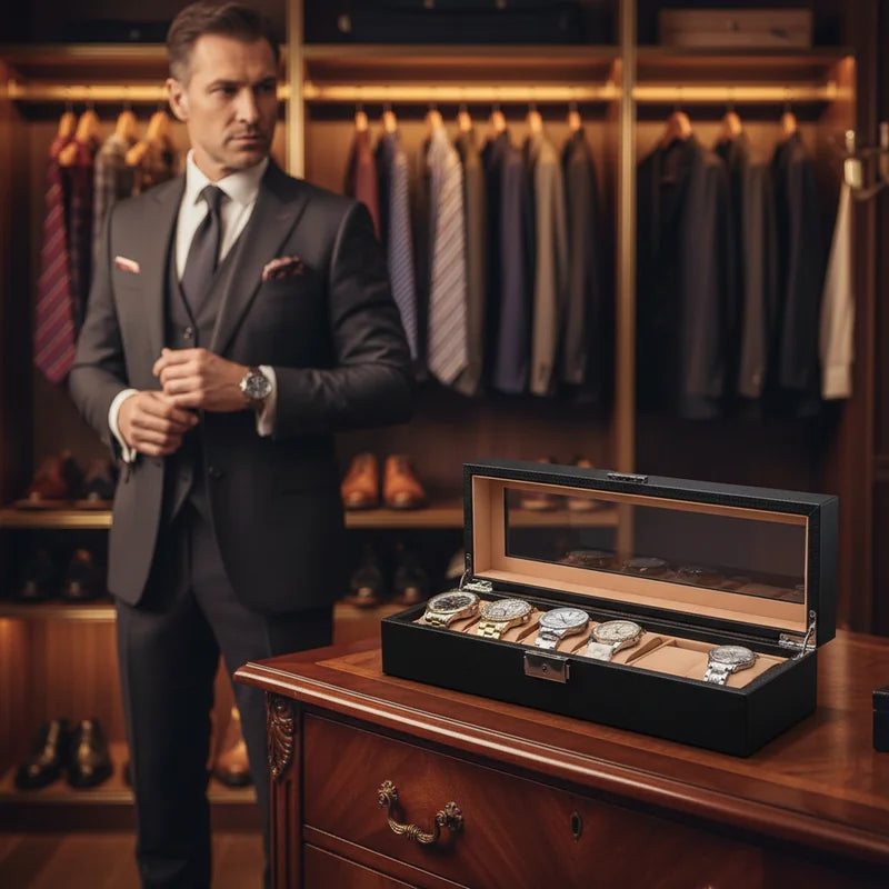 Boite a Montre Carbone 6 Slots - lifestyle luxe | Boites Lefiguet