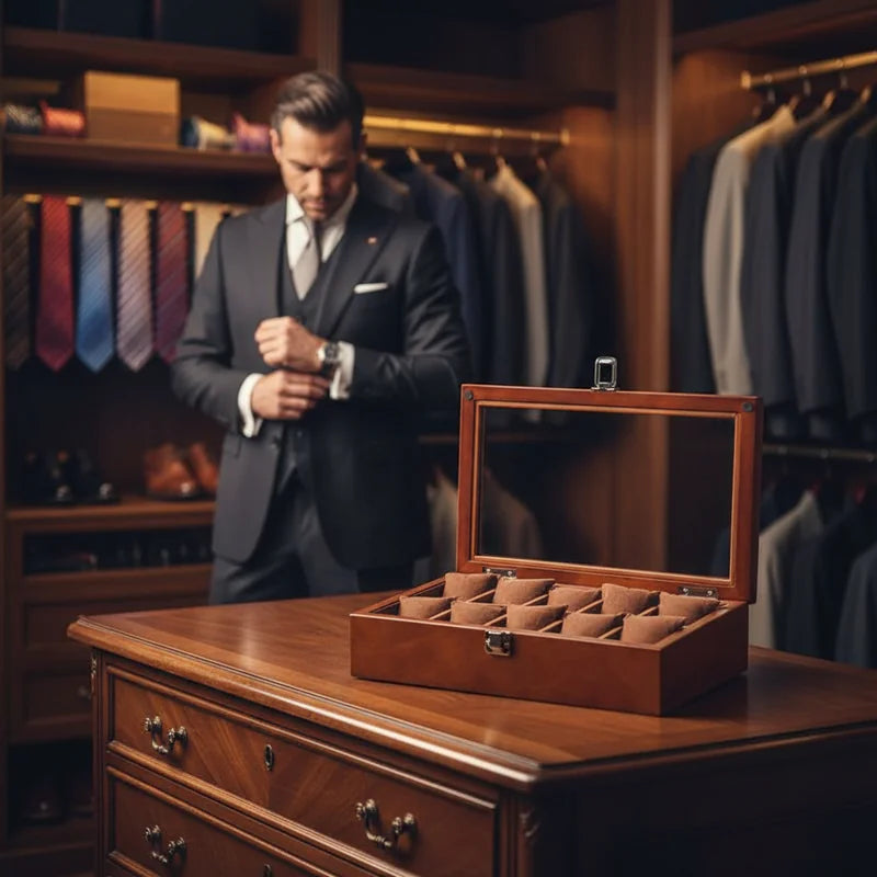 Boite a montre bois marron 10 Slots - lifestyle luxe | Boites Lefiguet