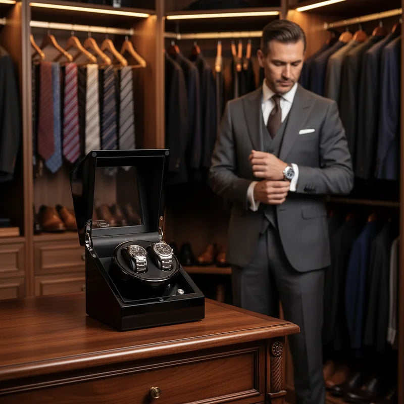 Remontoir montre automatique en Bois 2 Slots - lifestyle luxe | Boites Lefiguet