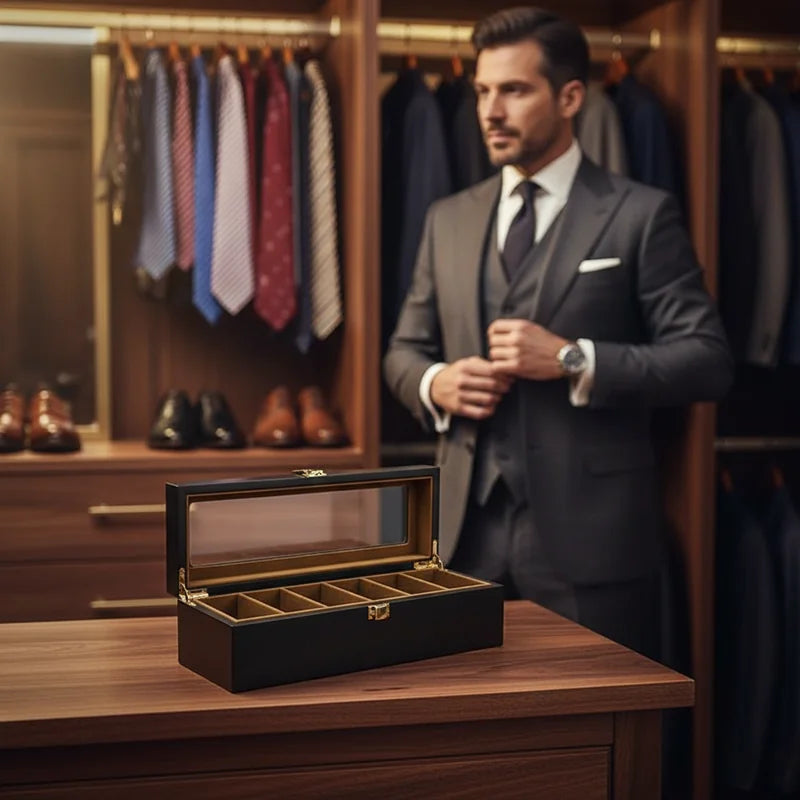 Boite de rangement 6 emplacements pour montres - lifestyle luxe | Boites Lefiguet