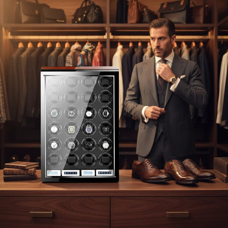 Remontoir montre automatique Bois Laqué 24 Slots - lifestyle luxe | Boites Lefiguet