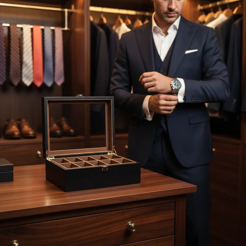 Boite de rangement pour montres 10 Slots - lifestyle luxe | Boites Lefiguet