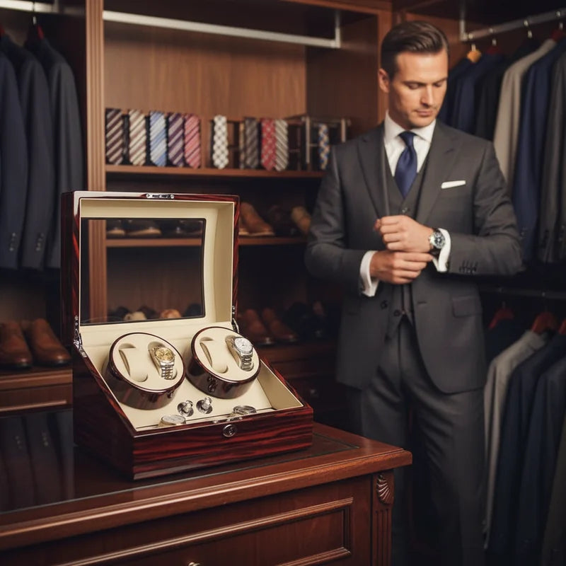 Remontoir montre automatique Bois vernis 10 Slots - lifestyle luxe | Boites Lefiguet