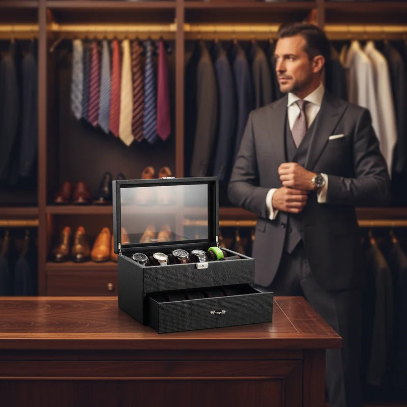 Boite a montre en fibres de carbone 20 Slots - lifestyle luxe | Boites Lefiguet