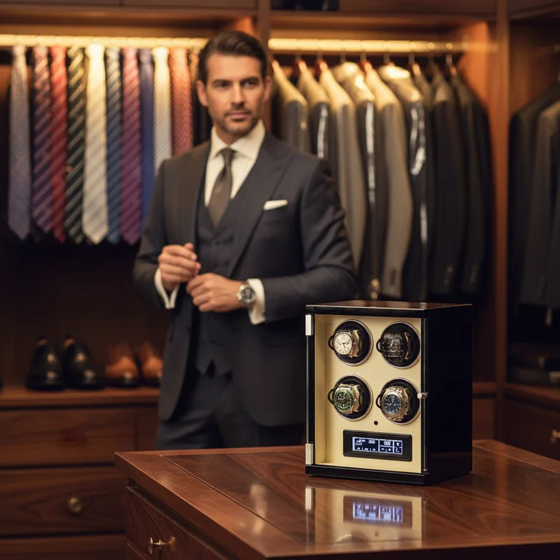 Remontoir pour montres automatique Bois 4 Slots - lifestyle luxe | Boites Lefiguet