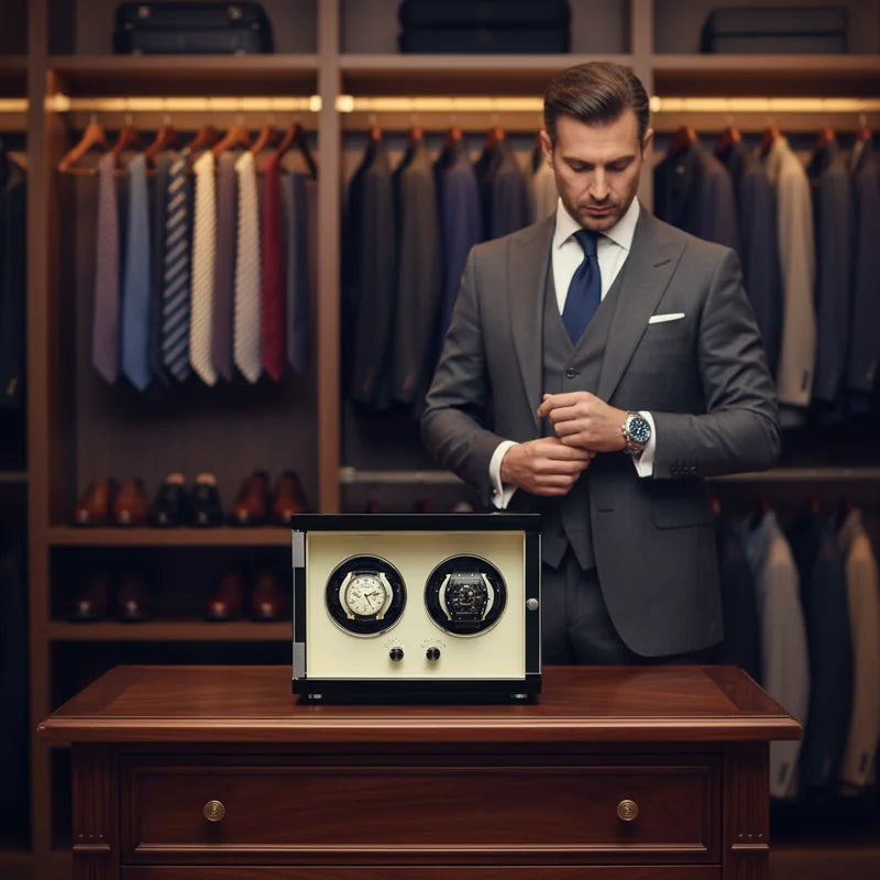 Remontoir pour montres automatique Bois 2 Slots - lifestyle luxe | Boites Lefiguet